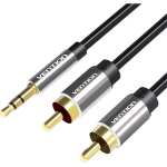Vention Audio kaabel 2xRCA kuni 3.5mm BCFBD, 0.5m, must