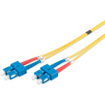 Digitus Patch kaabel DK-2922-01, 1m, 2xSC, kollane, booted, halogeenivaba, keraamiline ferrule