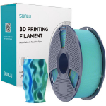 Sunlu PLA+ Silk DC Blu G, 1.23 g/cm&sup3;, 164 &deg;C, 50&plusmn;4 MPa, 78&plusmn;5 MPa, 11&plusmn;3%, 57&plusmn;3 &deg;C, 54 &deg;C, siidine, kahev&auml;rviline