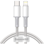 Baseus CATLGD-02 Lightning-kaabel, USB-C, 1m, 20W, PD, 480 Mbit/s, valge