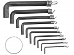 Toya HEX KEY SET 56390, 10 tk, 1.5mm-10mm, 13mm-46mm, 50mm-110mm, GRD, ilma pallipea, s&uuml;sinikteras, kuusnurkne ots