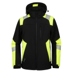 Hi-vis softshell jaka Astra, melna/dzeltena, M, Pesso