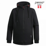 Kapuutsiga jakk Turin, 2XL, Pesso, must, 65% puuvill, 35% pol&uuml;ester