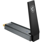 Msi traadita v&otilde;rguadapter GUAX18, 1800 Mbps, USB, Dual-band, WPA3, 1 antenn, 1201 Mbit/s, must