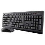 Trust klaviatuur ja optiline hiir juhtmevaba komplekt 25347, t&auml;issuuruses, must, 1200 DPI, USB Type-A, 2 tk