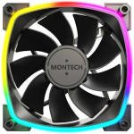 Montech Ventilaator RX120PWM, 120 mm, 4-pin, 540-1760 RPM, 27 dB, 59 cfm, Rifle laager, RGB valgustus