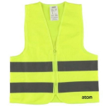 Atom peegeldav vest lastele M 6187563, kollane peegeldavate triipudega, M (k&otilde;rgus 115-135 cm), kerge pol&uuml;ester, EN17343:2020 B3