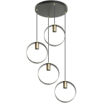 Besk laelamp 9149645, 4xE27, 40W, 220-240V, matt must antiiksete kuldsete aktsentidega, metall