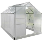 Besk Kasvuhoone pol&uuml;karbonaat 9112335, 310x190x195cm, alumiinium 0.7-1.5mm, pol&uuml;karbonaat 4mm, liugurid, 4 ventilatsiooniava
