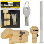 Keltin Luku silindri sisestus nupuga K02636, 30/30G mm, 3 v&otilde;tit, alumiinium, ZnAl sulam, 25000 ts&uuml;klit