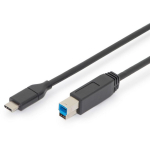 Digitus &Uuml;henduskaabel AK-300149-018-S, 1.8m, must, USB Type C isane, USB Type B isane, 3A toide