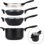 Russell Hobbs Kokkupandav metallmarmori pottide ja pannide komplekt RH01840EU7, 4 tk, 3,6 kg, must, roostevaba teras