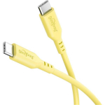 Goobay USB-C Silikoonkaabel 77742, 1.5m, 60W PD, 480 Mbps, kollane, murdumiskaitse