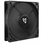 Sbox CF-120 ventilaator, 120x120x25mm, 12V, 2000RPM, 39,5CFM, 25,9dB, Molex, must
