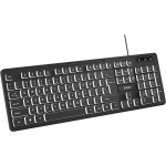 Savio KB-04 klaviatuur, USB, QWERTY UK International, must, 1.4m, membraan, t&auml;issuuruses