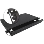 A-Lan FOP-1U-12SCS-C-P, 12xSC simplex / 12xLC duplex, 19", 1U, teleskoopne fiiberoptiline jaotuspaneel, must