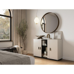 Cama Meble SOHO kummut 201109, 120x41x80 cm, 3 ust, 3 riiulit, lamineeritud puitlaastplaat, matt, must/kashmir