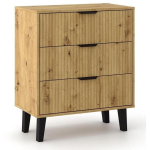 Top E Shop SCANDI 3S SLIM OAK ARTISAN kummut M-MP-K-SCA-3S/SLIM-ART, 700x390x815mm, 3 sahtlit, puitlaastplaat, mustad jalad