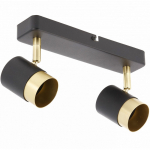 Laevalgusti ORIO, 24,0x5,5x14,0cm, IP20, 2*GU10, max. 50W, must/kuldne; OS-ORI-2GU10-10