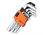 Se&scaron;stūra atslēgu komplekts 9gab., 1.5-10mm CrV, īsās 25-005 POLAX