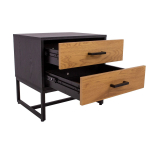 Nakts skapītis AMSTERDAM 50x40xH50cm, ozols/melns 45036 Allit