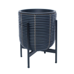 Puķu pods WICKER ar statīvu 30x30xH38cm, melns/brūns 38106 Allit