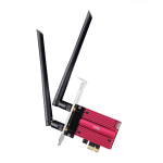 Cudy WE9300 v&otilde;rgukaart, PCIe x1, WiFi 7 BE200, 9300 Mbps, 2.4/5/6 GHz, BT 5.4, 2xRP-SMA, WPA3, must