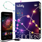 J&otilde;ulukuusele ja dekoratsiooniks nutikas LED valguskett Candies p&auml;rlikujuline 100 RGB LED-i 6 m 7 W roheline juhe USB-C TWKP100RGB-G Twinkly