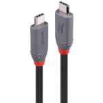 Lindy USB4 240W Type C kaabel 36956, 0.8m, 40Gbps, must, USB Type 4 C isane &uuml;hendused