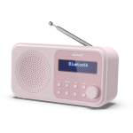 Sharp Tokyo Digitaalne Raadio DR-P420(PK), DAB/DAB+/FM, 4 x AA, 2 k&otilde;larit, Bluetooth, kaasaskantav, roosa