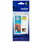 Brother Tindikassett LC-424Y, Kuni 750 lehte, kollane, originaal, 1-pakk