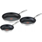 Tefal Duetto+ G718S3 pannide komplekt, 3 tk, 20/24/28 cm, induktsioon, titaankate, fikseeritud k&auml;epide
