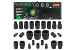 Trieciena muciņu komplekts 25 gab., ROCKFORCE, RF-50121K, 1/4" un 1/2", 6-gr.