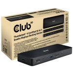 Club3D dokk CSV-1583, 16-in-1, Thunderbolt 4, 40 Gbit/s, 4 Thunderbolt 4 porti, 3 DisplayPort, 2 HDMI, 1 RJ45, 3 USB 3.2