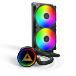 Montech CPU jahuti LIGHTFLOW 240 ARGB (B), 2 ventilaatorit, 129.5 m&sup3;/h, 2200 RPM, FDB, must