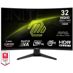 Msi LCD monitor MAG 325CQF 80 cm 2560 x 1440 Wide Quad HD 180Hz 0.5ms Kumer, VESA kinnitamine, must