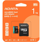 Adata m&auml;lukaart micro SDXC AUSDX1TUI3V30SA2-RA1 1 TB, UHS-I, lugemise kiirus 100 MB/s, kirjutamise kiirus 85 MB/s, IPX7, U3