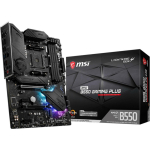 Msi Emaplaat MPGB550GAMINGPLUS, AMD B550, 4 DIMM, 128 GB, 2 M.2, 6 SATA III, 1 HDMI, 1 DisplayPort, 7.1 heli, 2-Way CrossFireX