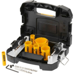 Dewalt Bi-Metal puuri l&otilde;ikekomplekt DT90351-QZ, 11 tk, must/kollane, 22mm-64mm, 2 adapterit, 2 keskpuurid