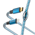 Hama Laadimiskaabel 00201561, 1.5m, 3A, 480Mbit/s, Sinine, USB-C, Lightning