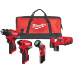 Milwaukee M12 BLPP3A-202B 4933499694, 12V, 2x2Ah, laadija, kott