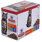 HILL'S Feline Adult Multipack Classic, 12x85g, kana ja kala, m&auml;rgtoit, t&auml;iskasvanud kassidele, toidutalumatus