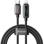 Mcdodo CA-2630 USB-C Lightning-kaabel, 36W, LED-ekraan, 1,2m, 3A, tsingisulam, nailon