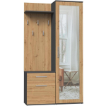 Top E Shop GARD DUO ANT/ART KPL esikukapp, M-MP-G-DUO-DUO-ANTA, 1000mm, 1800mm, 350mm, 2 ust, 1 sahtel, 5 riiulit, peegel