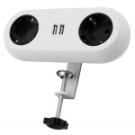 Pikendusjuhe lauakinnitusega, 2 pistikupesa, 2xUSB, OR-AE-13133(GS)/W, ORNO
