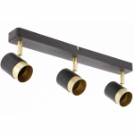 Laevalgusti ORIO, 43,0x5,5x14cm, IP20, 3*GU10, max. 50W, must/kuldne; OS-ORI-3GU10-10