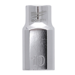 &frac12;&Prime;HROMĒTI UZGRIEŽŅU SKRŪVĒ&Scaron;ANAS UZGAĻI AR ČETRIEM PLAKANIEM&trade; SĀNIEM, 1/2 DRIVE SOCKET METRIC STANDARD - 10 MM, 4932480008 MILWAUKEE