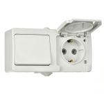 Elektriskais bloks 1 slēdzis 1 rozete IP54 ar sazemējumu 01071300-100181, G&Uuml;NSAN