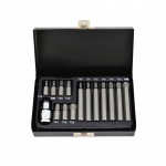 TORX dro&scaron;ības skrūvgriežu bitu komplekts T20-T55, 15 gab., S2 tērauds, metāla kārba, AW35117BL