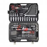 Rokas instrumentu komplekts 225 gab., 1/4", 3/8", 1/2" HEX uzgaļi un ratčets, 72 zobi, plastmasas kārba, AW39225BL, BLACK LINE